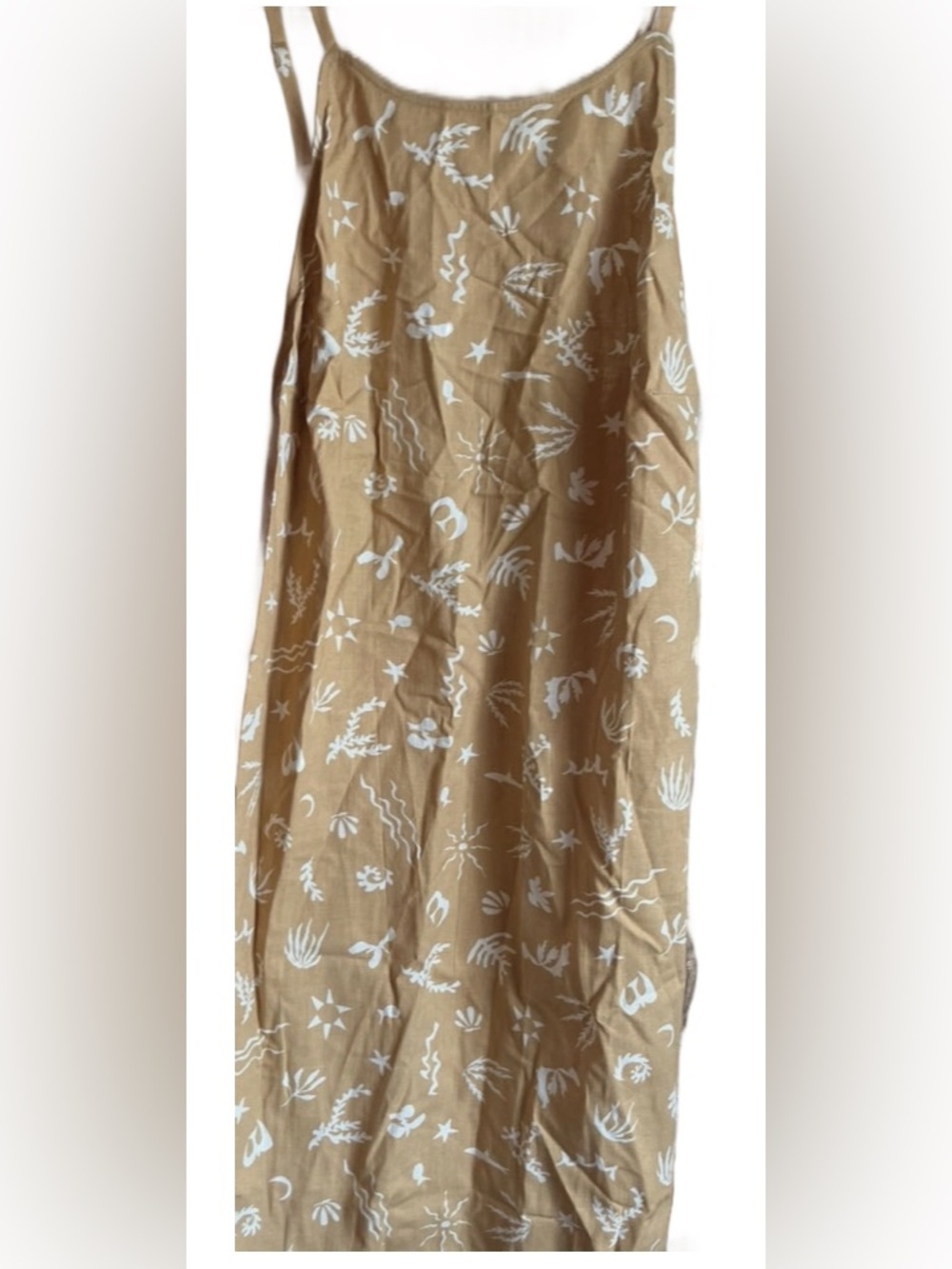 Women’s Tan Floral Slip Dress - open back.